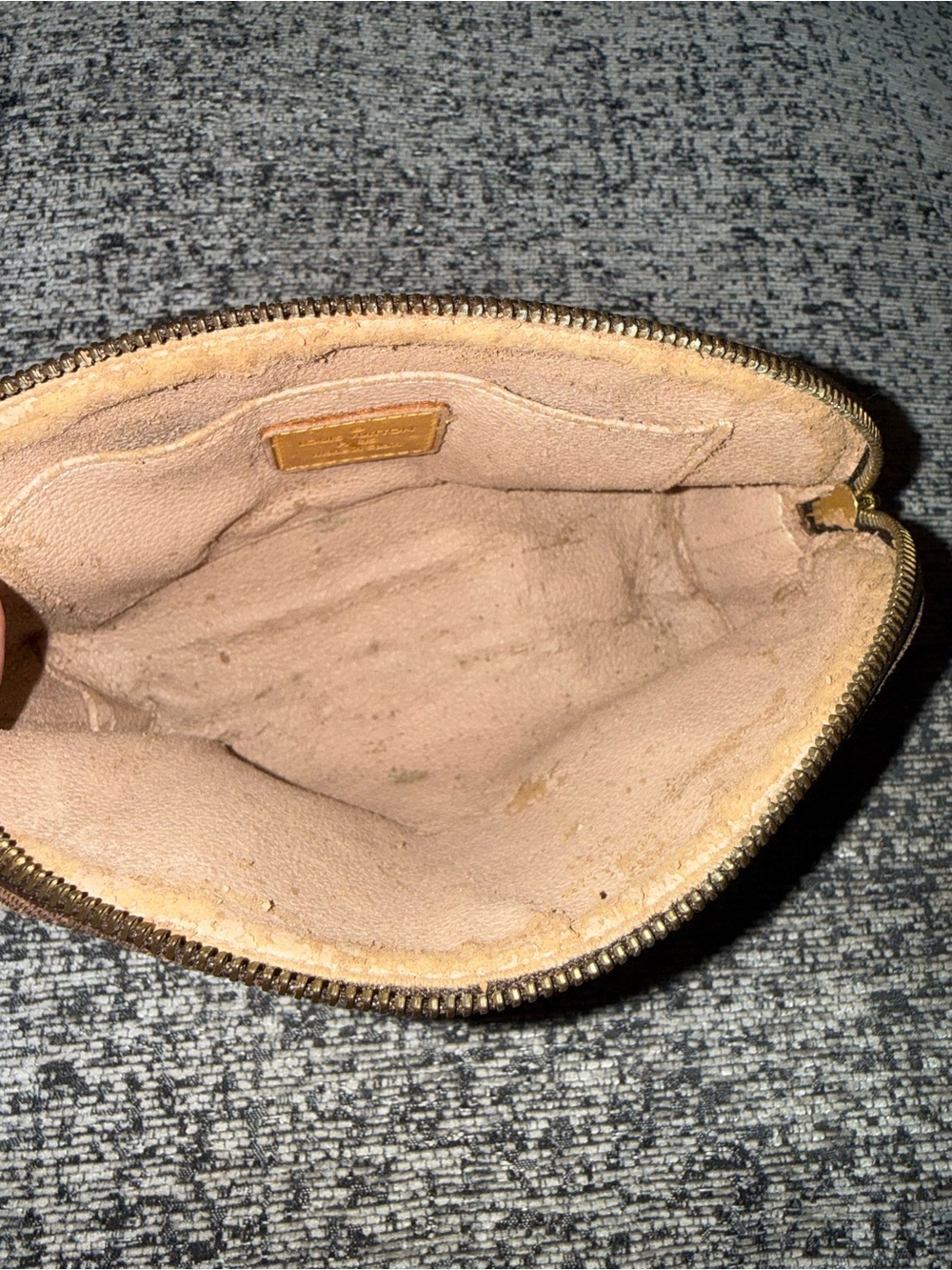 Louis Vuitton Monogram Coated Canvas Pouch in Brown and Gold - Picture 5 of 7